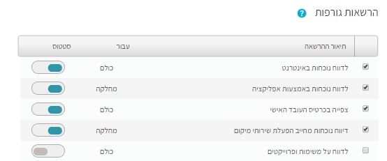 הרשאות גורפות